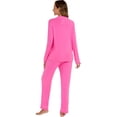 thumbnail image 6 of GEX Womens Bamboo Viscose Pajamas Super Buttery Soft 2 Piece PJ Set Button Long Sleeve Sleepwear Set (Rose S), 6 of 6