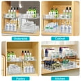 thumbnail image 4 of YTKUS Under Sink Organizer 2 Pack 2 Tier Bathroom Organizers and Storage Stackable Kitchen Pantry Organization, Pull Out Medicine Cabinet Organizer with Movable Dividers, 4 of 7