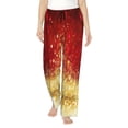thumbnail image 2 of Kdxio Women's Comfy Stretch Red Gold GlitterPrint Drawstring Pajama Pants-Large, 2 of 9