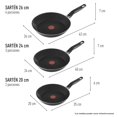 thumbnail image 3 of Juego de sartenes negro antiadherente con indicador de calor y base de difusión 20 24 26 cm, 3 of 8