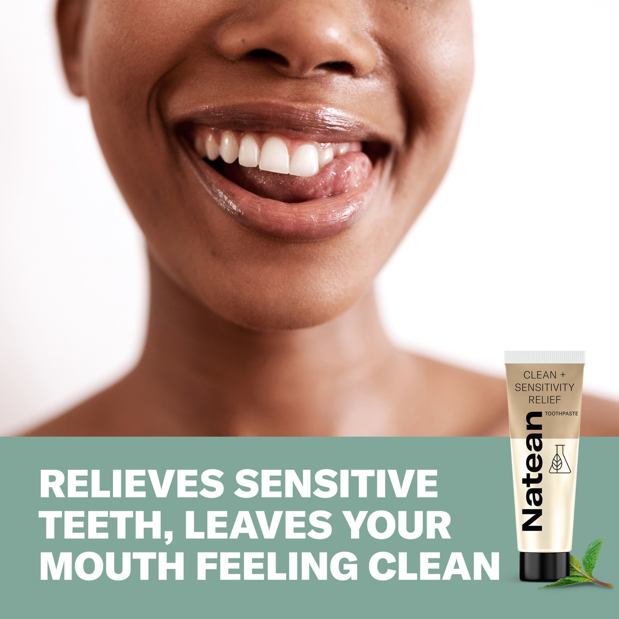 Natean Clean + Sensitivity Relief Toothpaste for Sensitive Teeth and Cavity Prevention, Soothing Mint - 4.7 oz Tube - image 5 of 9