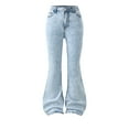 thumbnail image 2 of GiLiling Teen Girls Wide Leg Vintage Baggy Jeans High Waist Cargo Denim Pants Elastic Waist Y2k Aesthetic (Light Blue, 5-6 Years), 2 of 6