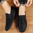 thumbnail image 5 of Mens Driving Loafers Leather Casual Non-slip Soft Sole Work Shoes Lightweight Comfortable Outdoor Walking Shoes Black 10 US, 5 of 7
