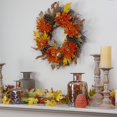 thumbnail image 2 of Corona de flores artificiales con ramitas de crisantemos y bellotas, 22 pulgadas, sin iluminación, 2 of 4