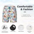 thumbnail image 5 of Lsque Mens Swim Trunks Summer Stamp Pattern - Bathing Suit Compression Liner - Beach Swim Shorts Swimwear - (S-3XL) - Stretch Quick Dry -XX-Large, 5 of 9