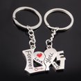 thumbnail image 2 of Love Heart Key Couple Key Chain Ring Keyring Keyfob Lover Gift Valentine's Day, 2 of 5