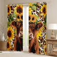 thumbnail image 2 of Castle Fairy Floral Highlad Cattle Black Out Curtains for Teens Women Men,Rustic Animal Curtains Pack Of 2 (42X63 Each),Sunflower Flower Bedroom Curtains,Leopard Print Room Decor, 2 of 6