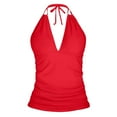 thumbnail image 3 of Plus Size Tankini Top for Women V Neck Swimwear Bathing Suit Tunic with No Bottom, 3 of 3