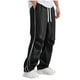 thumbnail image 1 of Amzcrzy Pantalones Paracaidistas Hombre Color Liso Rayas Urbana Chándal Holgados Pierna Recta Ancha Cintura Elástica Transpirables Ligeros Tallas S-3XL Negro, 1 of 3
