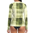 thumbnail image 2 of joogoo Womens UPF 50+ Rash Guard Retro Checkered Grid Long Sleeve UV Protection Sun Shirts Tops L, 2 of 7