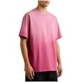 thumbnail image 2 of Handshe Men's Casual T-Shirt with Relaxed Fit, Distressed Wash, Gradient Design for Daily Wear and Casual Outings, 2 of 5