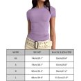 thumbnail image 4 of LAICAIW T-Shirt Court à Manches Courtes pour Femmes, Basique, Ajustement Solide, Col Rond, Sortie, Yoga Décontracté, 4 of 4