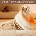 thumbnail image 3 of Deago Cat Winter Sleeping Bag, Soft Plush Cat Sack Self Warm Cat Bed Cave,360° Wrap Comfortable Pet Snuggle Sack (Brown), 3 of 8