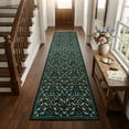 thumbnail image 3 of ARJINCUTE Spring Blooms Vintage Black Runner Rugs 2' x 8', Soft Touch, Non Slip, Low Pile, Machine Washable, Foldable, 3 of 9