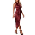 thumbnail image 4 of INSPIRE CHIC Women's Halter Neck Slimmer Tulip Hem Cocktail Bodycon Dress, 4 of 5