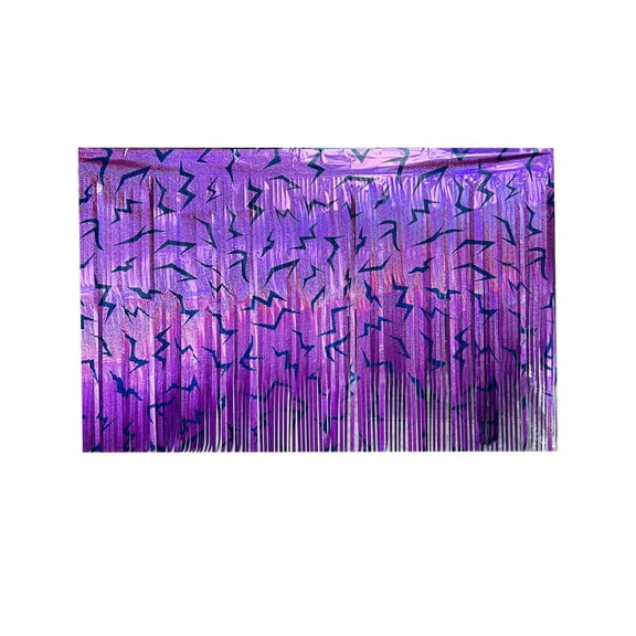 SLYNSHome Purple Table Skirt 275 X 75 Cm, Disposable Tinsel Table Surround For Birthday & Festival Party Decor