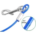 thumbnail image 4 of Cable de amarre para perros de acero inoxidable, correa para perros de doble cabeza, cable de amarre para acampar al aire libre para medianos (5 m/16 pies, azul), 4 of 5