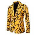 thumbnail image 6 of Yteetum Tuxedo Suits for Men 2PC Lapel Single Breasted Button Printed Dress Suit Sets Men's Turndown Regular Fits Floral Print Blazers and Pant 2 Piece Set Wedding Business Performance Prom Dress Set, 6 of 9