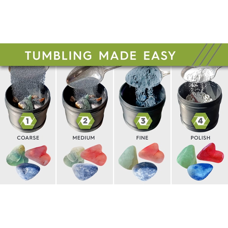 Free Shipping! Polly Plastics Rock Tumbler Grit Kit with Ceramic