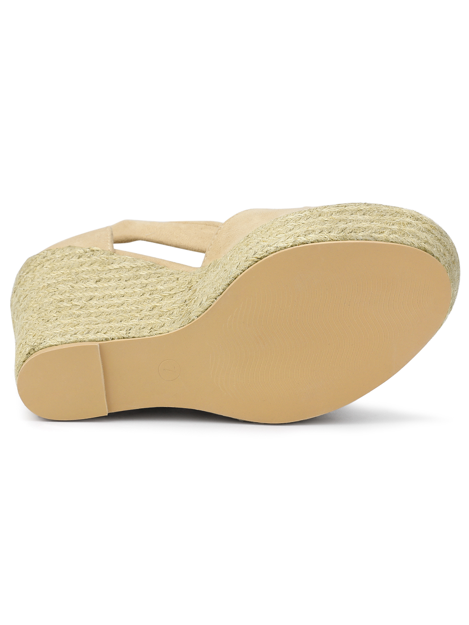 DARING DIVA Women's Espadrilles Tie Up Ankle Strap Wedges Sandals Beige 8.5