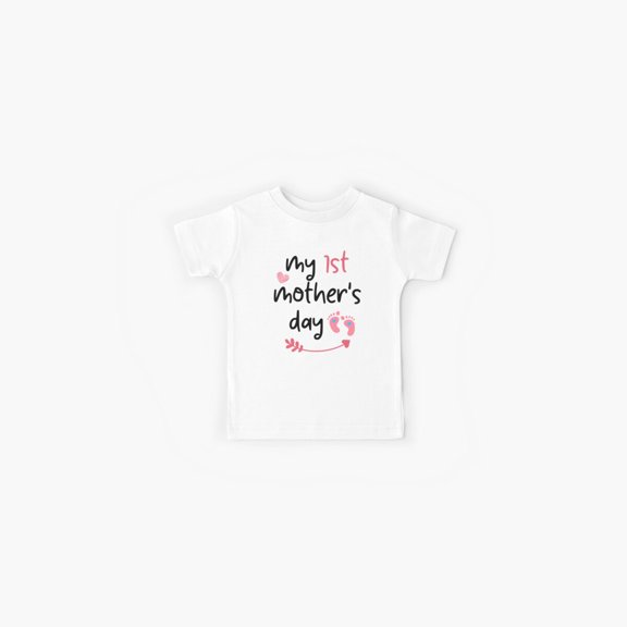 Bella Canvas My 1st mothers day, New Baby Gift idea for Mother's Day Kids T-Shirt