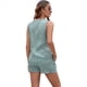 thumbnail image 3 of Conjunto de Dos Piezas de Verano para Mujer, Pantalones Cortos, Ropa de Estar por Casa, 2025, Verde Oscuro, XXL, 3 of 9