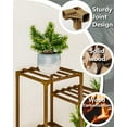 Bamworld Mobile Wood Plant Stand with Casters, Indoor/Outdoor Rolling