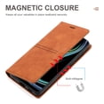 thumbnail image 3 of SaniMore for Samsung Galaxy A14 5G Case [Magnetic Flip Full Protecetive Cover] Card Cash Pokcet + Kickstand + Retro Wear-resisitant PU Leather + Shockproof TPU Inner Business Shell, Brown, 3 of 6