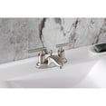 thumbnail image 4 of Kingston Brass FB8628CML Manhattan Double-Handle 4" Centerset Bathroom Faucet with Pop-Up Drain, Brushed Nickel, 4 of 7