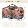 thumbnail image 4 of FORMRS Makeup Bag Travel Cosmetic Organizer for Women Fold Flat Zipper Pouch with Handle, Orange Vibrant Flowers, 4 of 8