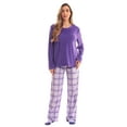 thumbnail image 6 of Just Love Ultra-Soft Womens Pajama Pant Set with Nightgown & Matching Socks  Luxurious Sleepwear (Purple Plaid, 1X), 6 of 6