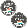 thumbnail image 6 of 2 Pieces Beach Car Emblem 3D Creative Aluminum Car Stickers 4 X 4 Metal Automotive Badge Flat Round With Word BEACH RATED Jeep Badges For Wrangler, 6 of 9