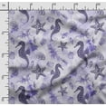 thumbnail image 2 of Soimoi Sea Shell Print, Poly Taffeta Fabric, Decor Sewing Fabric by The Yard 56 Inch Wide, Decorative Fabric for Outdoor Upholstery, Umbrellas and Home Accents, Purple, 2 of 5