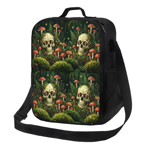 Skull Lunch Bag For Women Men Skull Goth Insulated Large Cooler Box Reusable Meal Prep Bag Waterproof Leakproof Lunch Tote Box For Work Travel Beach Picnic Camping