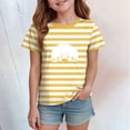 thumbnail image 2 of Girls T-Shirt 2-14 Years Print Design Casual Summer Top Breathable Lightweight Outfit Daily School Wear Stylish Lightweight Versatile Modern(1-2 Years,A146-Yellow), 2 of 4