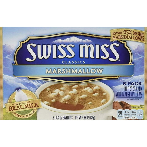 Swiss Miss Classics MARSHMALLOW Hot Cocoa Mix | 4.38 OZ | 2 Boxes - SET OF 2