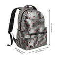 thumbnail image 2 of Fotbe Ladybugs on Black and White Striped Pattern Casual Backpack for School, Travel, and Outdoor Activities - Durable, Lightweight, and Comfortable, 2 of 5