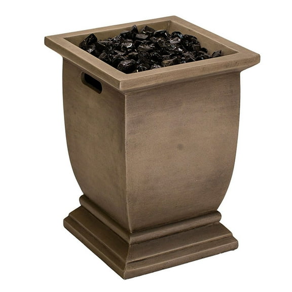 Endless Summer 15 Inch LP Gas Outdoor Fire Column with Black Fire Glass