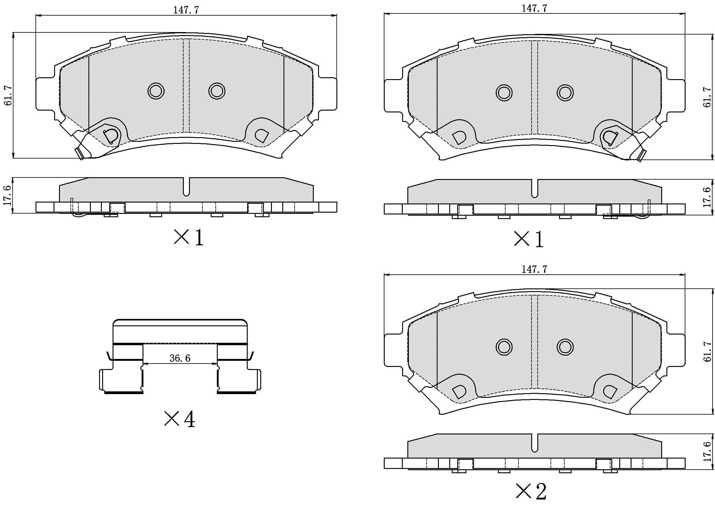 Winstop Brake Pad Set, Front WS.0699.0.C, Chevrolet Impala 2004-2000