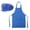 Blue, variant on Toptie Colorful Cotton Canvas Kids Aprons and Hat Set, Party Favors-green dot-XXL