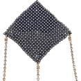 thumbnail image 5 of Sparkly Rhinestones Metal Chain Nipple Cover with Tassel, Reusable Adhesive Pasties Sexy Bra Body Chain, 5 of 14