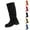 Black, variant on LTTVQM Knee High Boots for Women Comfortable Platform Chunky Heel Round Toe Riding Boots Pull-On Slouchy Casual Fashion Outdoor Walking Boots