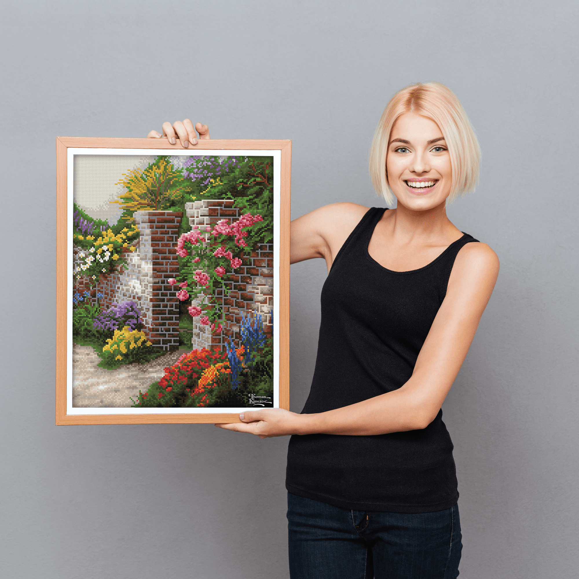 Diamond Dotz Thomas Kinkade The Rose Garden Diamond Painting Kits for Adults - Diamond Art Kits a Relaxing Creative Craft Kit with Dotz Gems 20x16