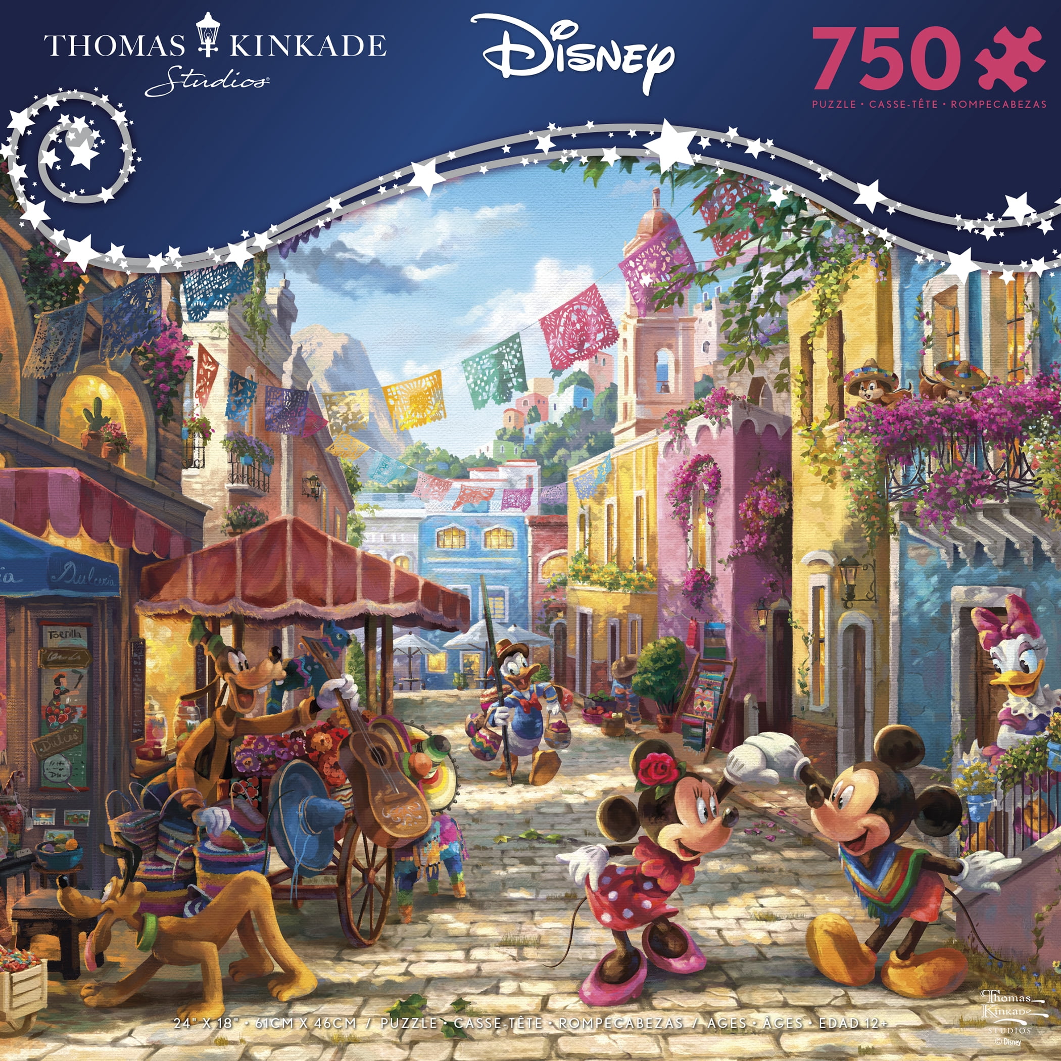 Ceaco - Thomas Kinkade - Disney - Mickey & Minnie in Mexico - 750 Piece Interlocking Jigsaw Puzzle