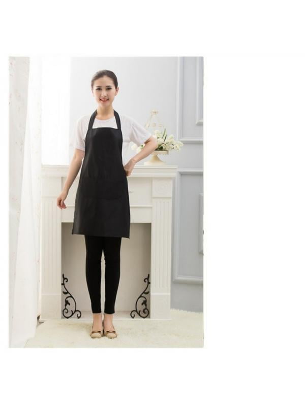 VICOODA Solid Color Bib Apron Waterdrop Dustproof Resistant with 2 Pockets Cooking Kitchen Aprons for Women Men Chef