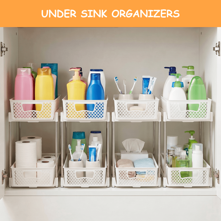 TAIMASI 4-Pack Pull Out Bathroom Organizers, 2-Tier photo 7
