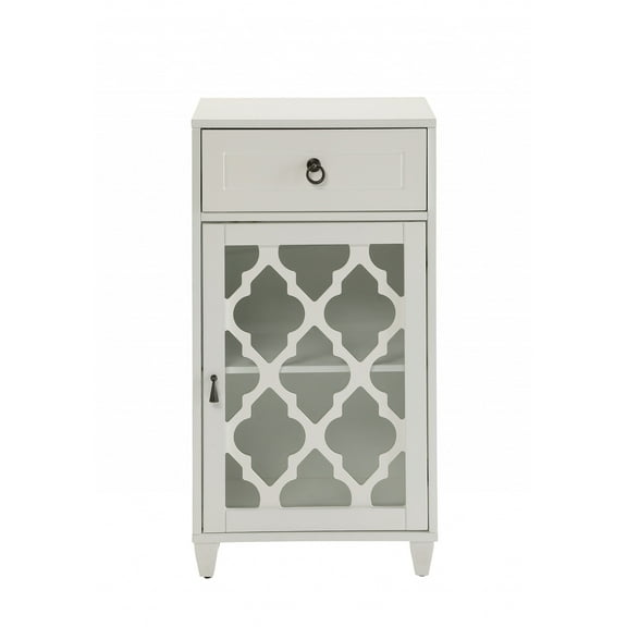 Floor Cabinet in White - MDF, Glass White
