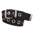 thumbnail image 3 of Canvas Web Belts For Men Women Metal Grommet Hole Buckle Belt for pants, 3 of 6