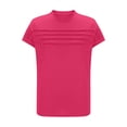 thumbnail image 4 of Craaazy Women's Relaxed Fit Crew Neck Blouse, Solid Color Short Sleeve Pleated Top, Loose Comfy Casual Tee for Spring & Summer Gifts, 4 of 7