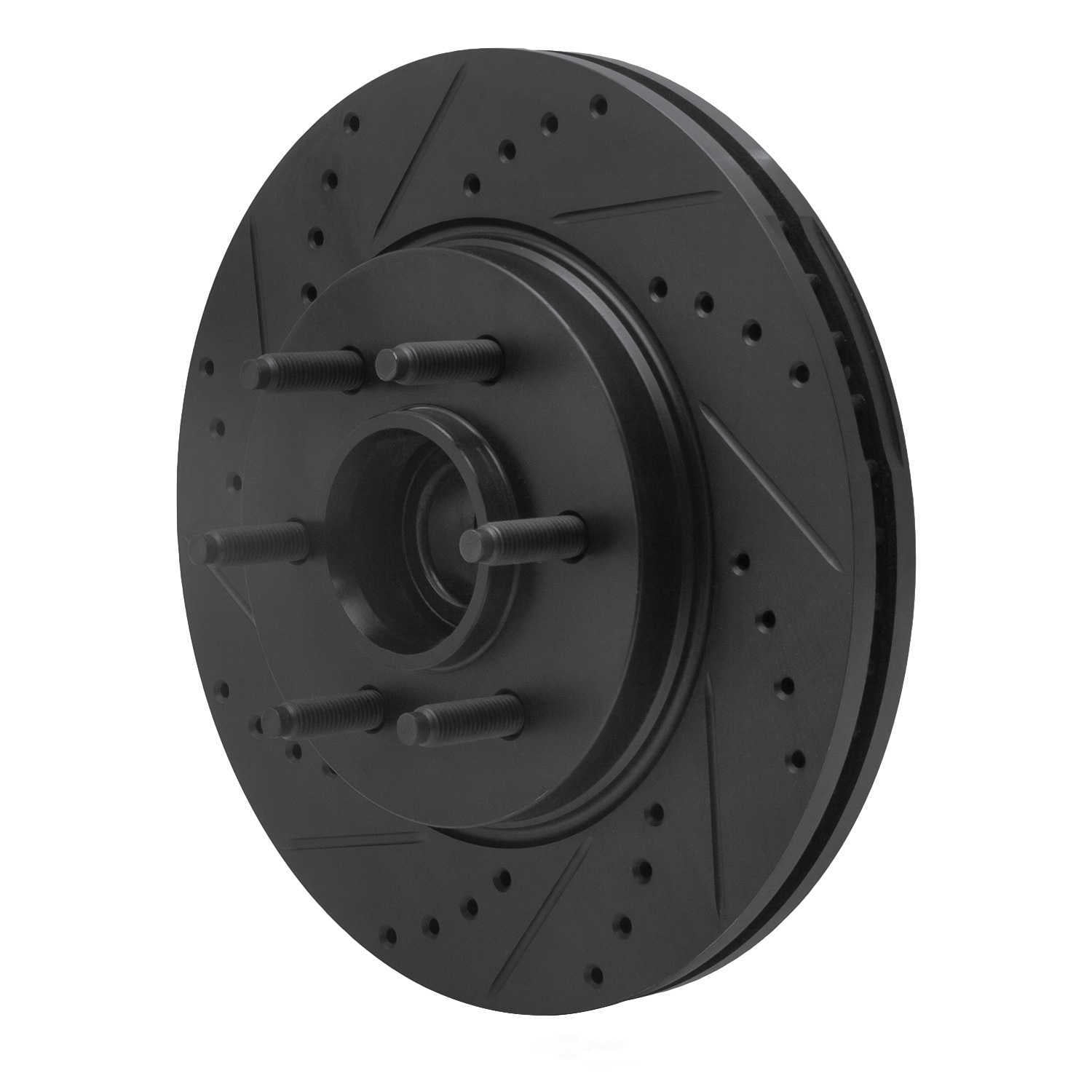 Dynamic Friction Company 633-54184L DFC Brake Rotor - Drilled And Slotted - Black